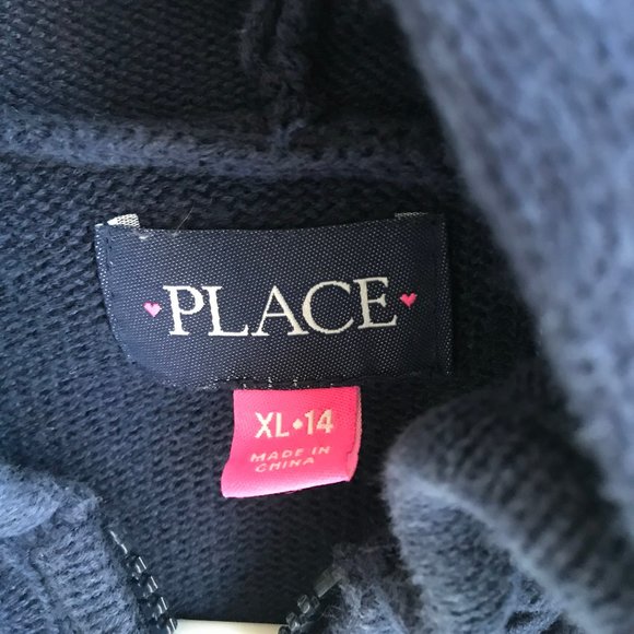Children's Place Zip Up Hooded Sweater Size XL 14 - Picture 6 of 8